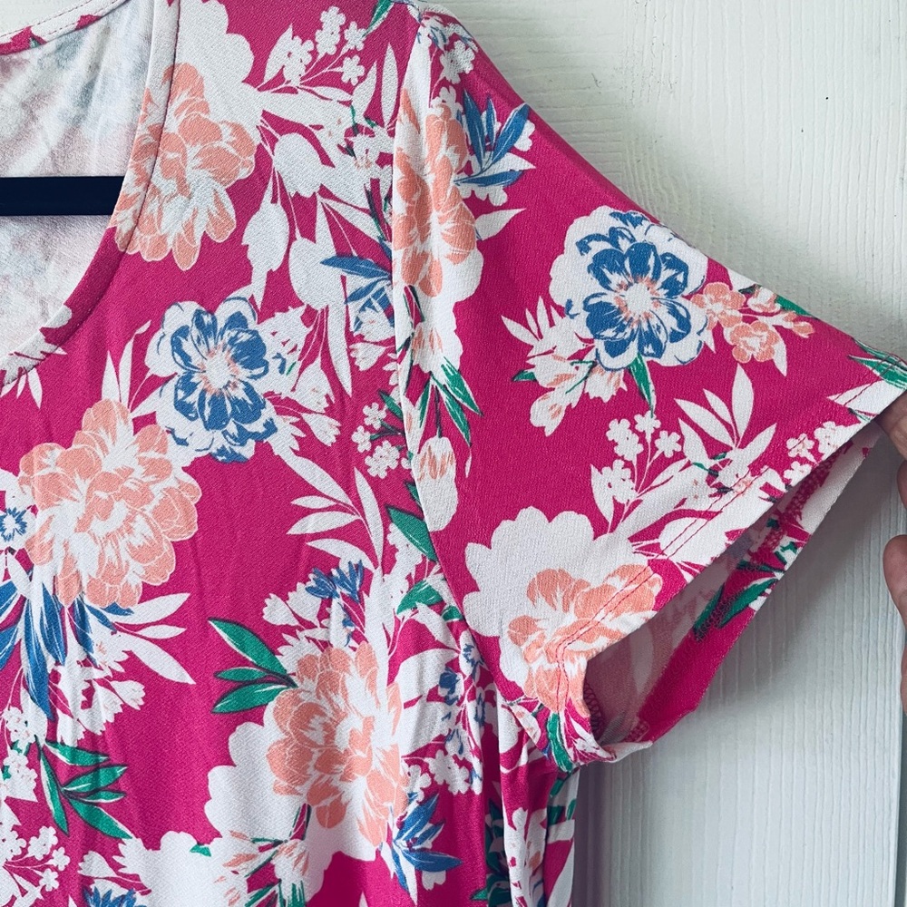 Kim Rogers Pink Relaxed Short Sleeve Blouse - Picture 2 of 8